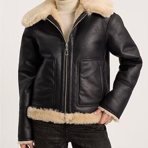 EXPRESS Reversible Faux Leather Shearling Jacket
